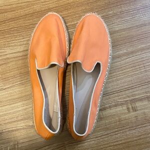 Orange Espadrille Slip-On Shoes